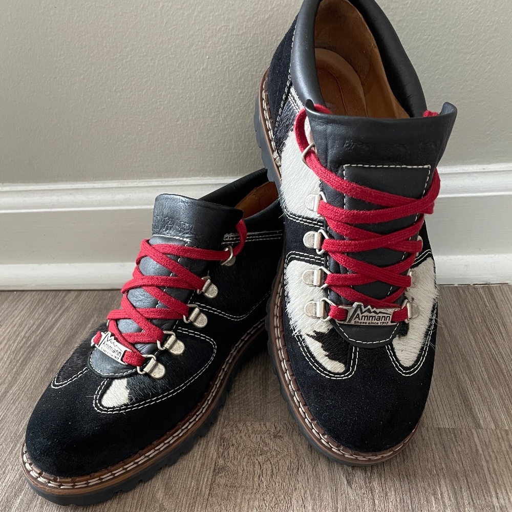 Ammann Chueli Suede and Cowhide Laced Shoes Women’s EU40 - Black & White